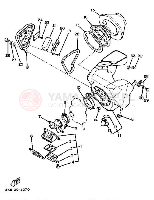 Schemat "Wtrysk paliwa" do Yamaha YZ250J