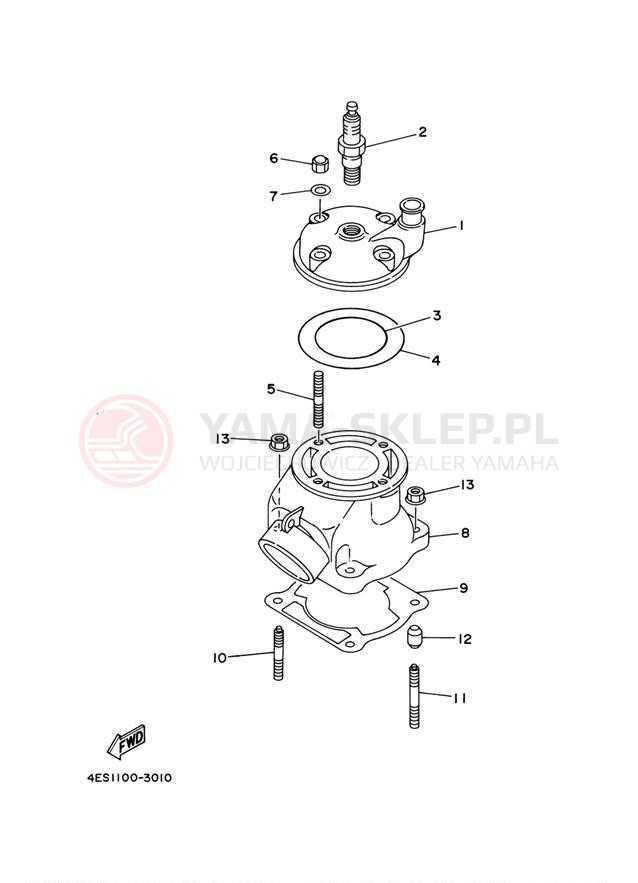 Schemat "cylinder" do Yamaha YZ80 YZ80N1