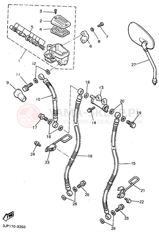 Schemat "Pompa hamulcowa przednia" do Yamaha V-MAX 1200 VMX12G/VMX12GC