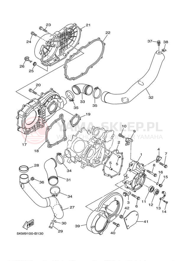 Schemat "Pokrywa silnika" do Yamaha GRIZZLY 660 YFM660FR