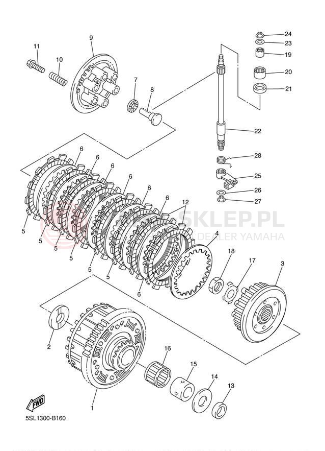 Schemat "sprzęgło" do Yamaha YZFR6 YZFR6R/YZFR6RC