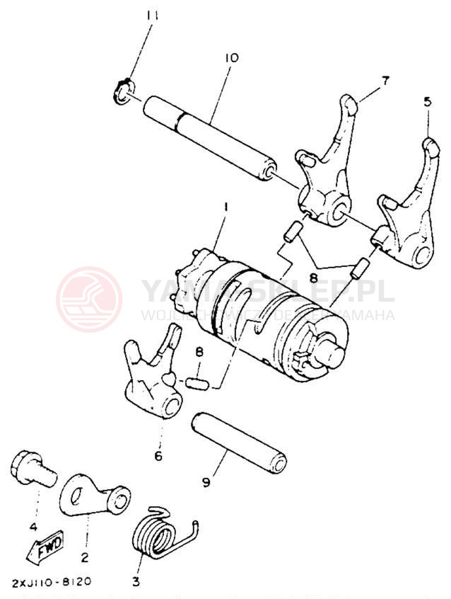 Schemat "Wodziki, automat" do Yamaha BLASTER YFS200E