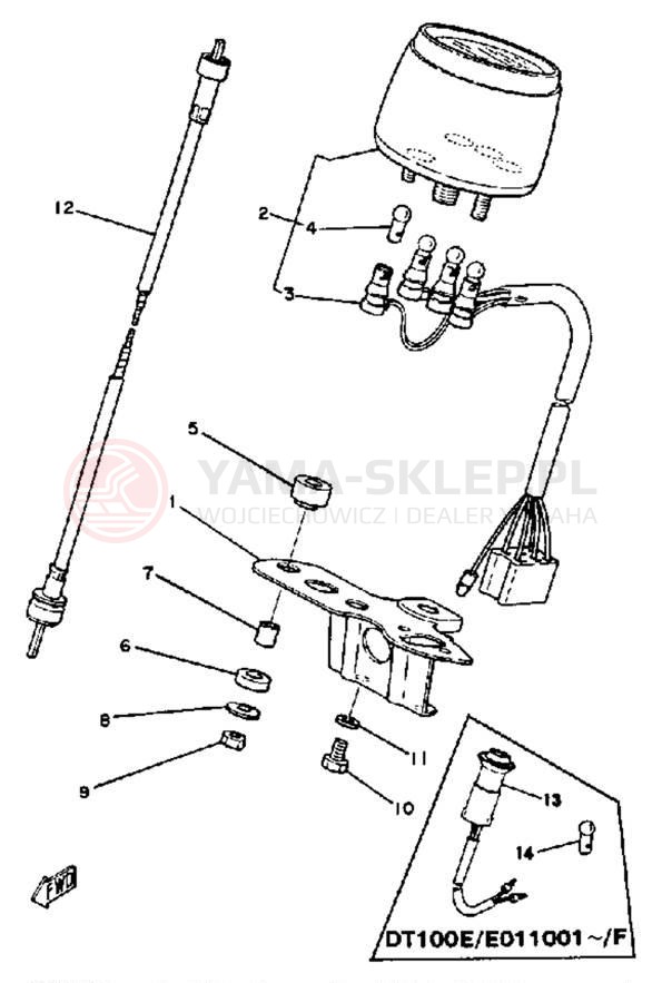 Schemat "licznik" do Yamaha DT100F