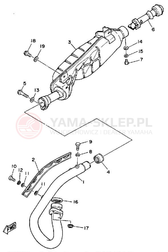 Schemat "Wydech końcowy" do Yamaha MOTO-4 YFM350ERA