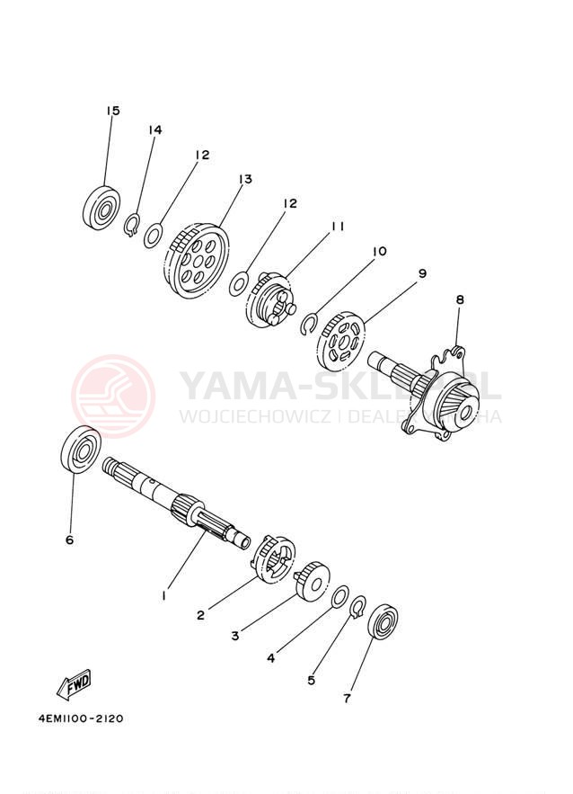 Schemat "Skrzynia biegów " do Yamaha RAPTOR 80 YFM80WR