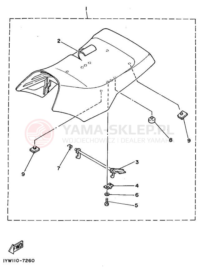 Schemat "siedzenie" do Yamaha MOTO-4 YFM350ERF