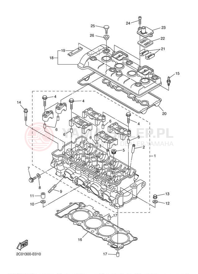 Schemat "cylinder" do Yamaha R6 YZFR6VC/YZFR6V