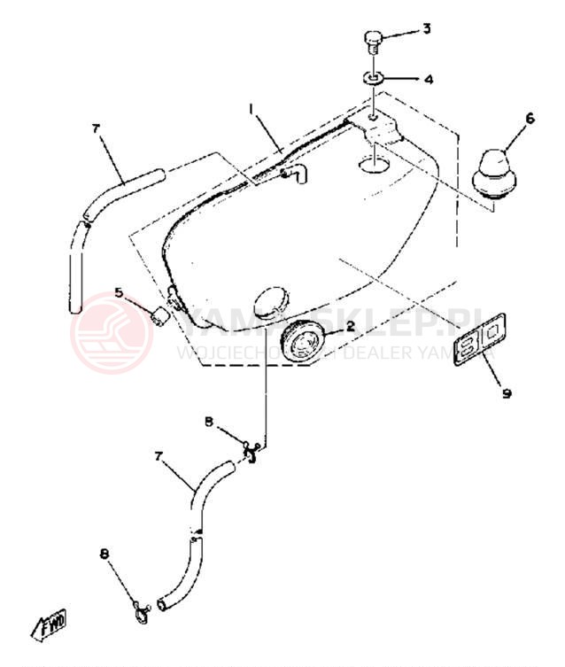 Schemat "Miska olejowa" do Yamaha MX80G
