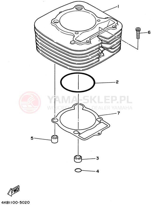 Schemat "cylinder" do Yamaha YFM35FXG