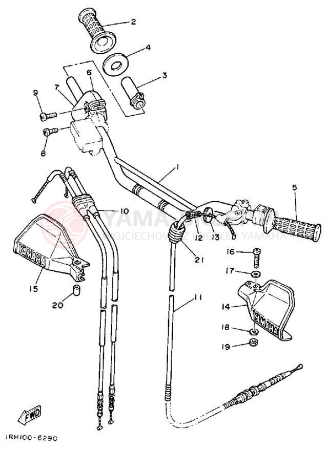 Schemat "Kierownica i osprzęt" do Yamaha TT225S