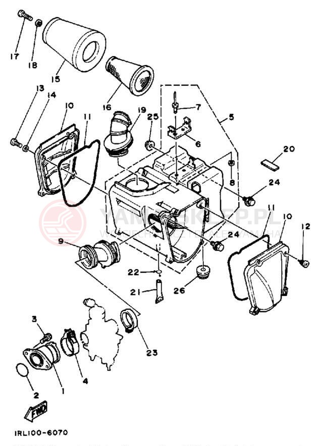 Schemat "Filtr powietrza" do Yamaha BIG WHEEL ELEC START BW200EU