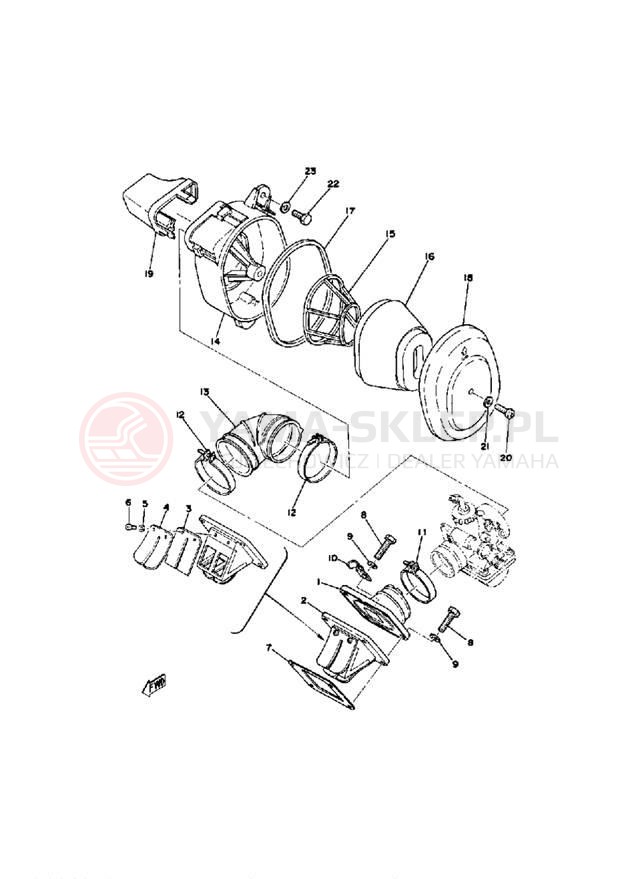 Schemat "Wtrysk paliwa" do Yamaha DT100G