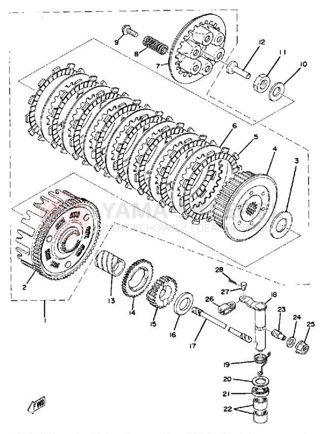 Schemat "sprzęgło" do Yamaha TT500C