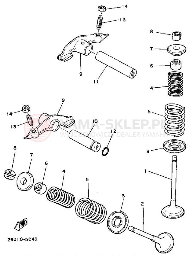 Schemat "zawory" do Yamaha MOTO-4 YFM250W