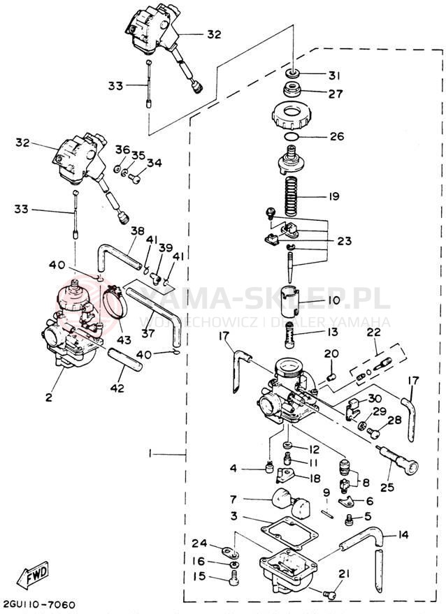 Schemat "Gaźnik" do Yamaha BANSHEE YFZ350F