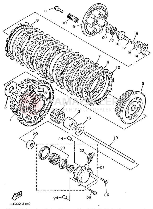 Schemat "sprzęgło" do Yamaha GTS1000AE/GTS1000AEC