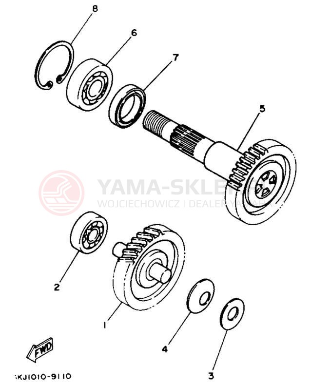 Schemat "Skrzynia biegów " do Yamaha JOG CY50D