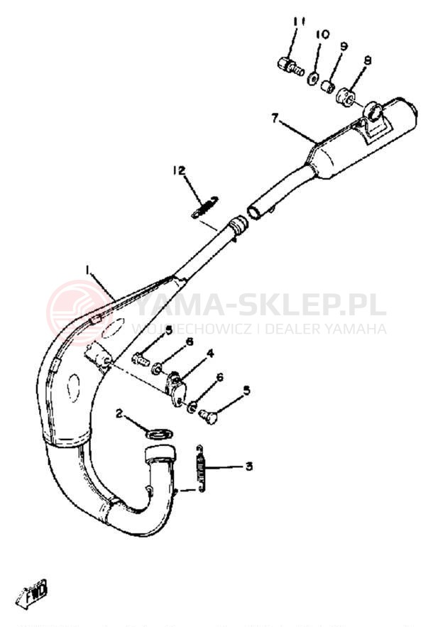 Schemat "Wydech końcowy" do Yamaha YZ125G