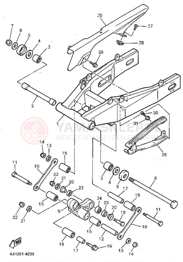 Schemat "wahacz" do Yamaha YZF600RGC