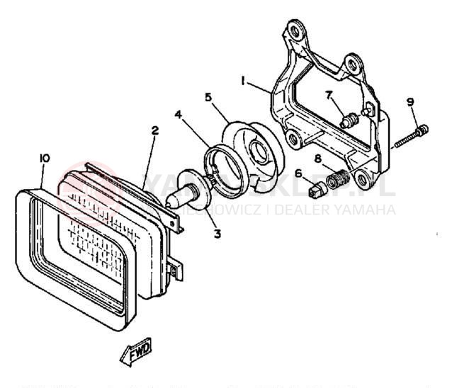 Schemat "Lampa przód" do Yamaha SRX250TC/SRX250T