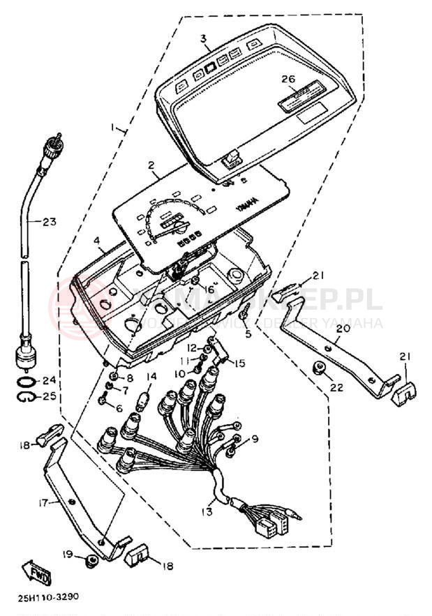 Schemat "licznik" do Yamaha RIVA 180 XC180K/XC180KC