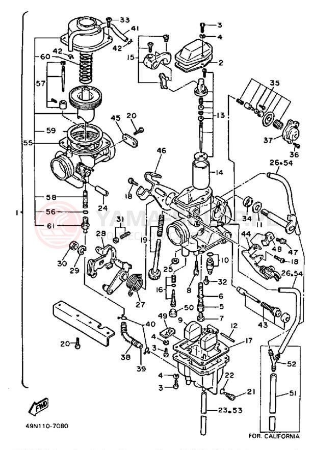 Schemat "Gaźnik" do Yamaha XT600TC/XT600T
