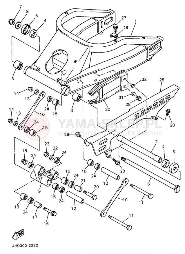 Schemat "wahacz" do Yamaha YZF750RKC/YZF750RK