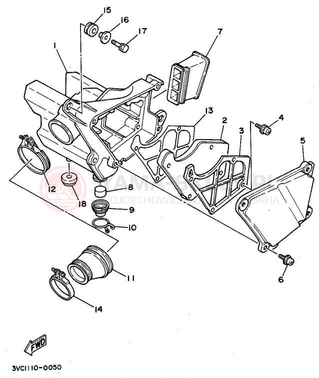 Schemat "Filtr powietrza" do Yamaha RT180A