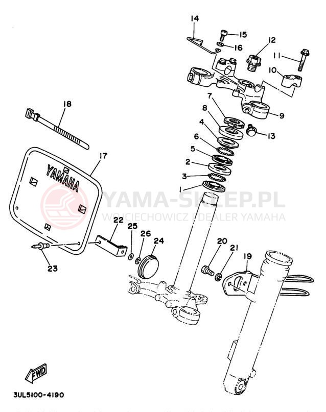 Schemat "Półki zawieszenia" do Yamaha RT100J