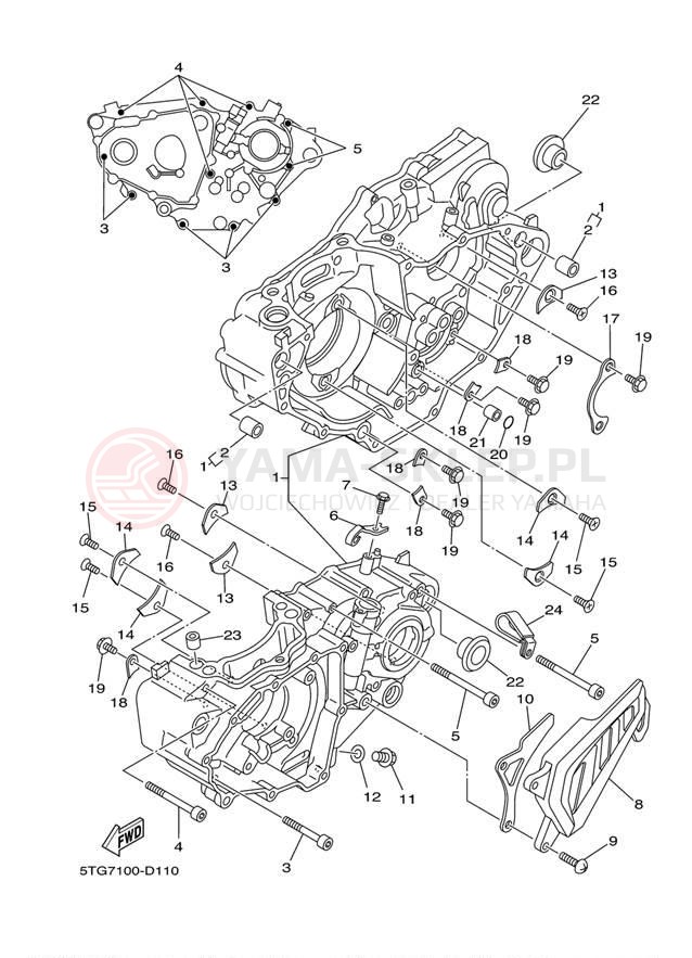 Schemat "Obudowa silnika" do Yamaha YFZ450 YFZ450T