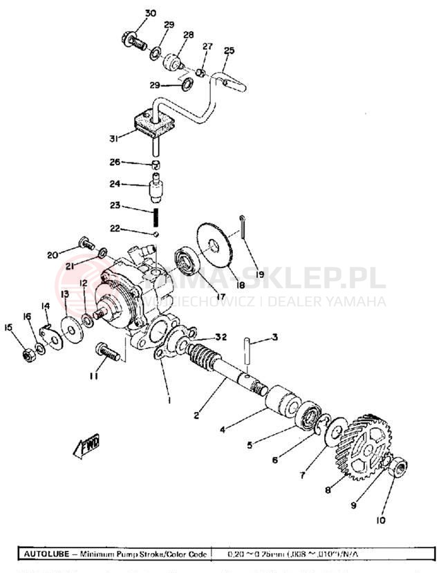 Schemat "Pompa olejowa" do Yamaha MX125A
