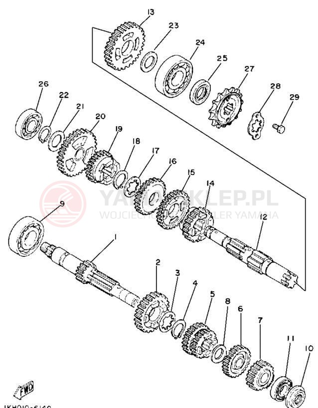 Schemat "Skrzynia biegów " do Yamaha SEROW XT225HC/XT225H