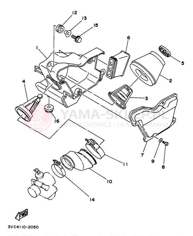 Schemat "Filtr powietrza" do Yamaha RT180J