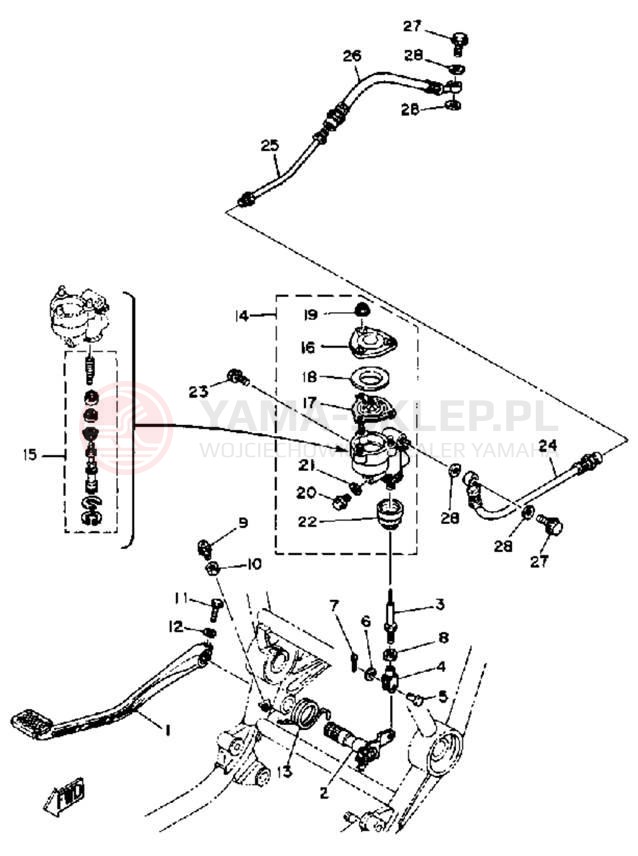 Schemat "hamulec" do Yamaha XS1100H
