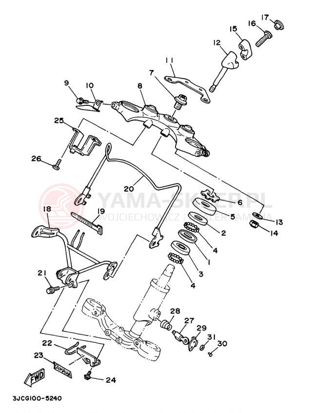 Schemat "Półki zawieszenia" do Yamaha VIRAGO 535 XV535K/XV535KC
