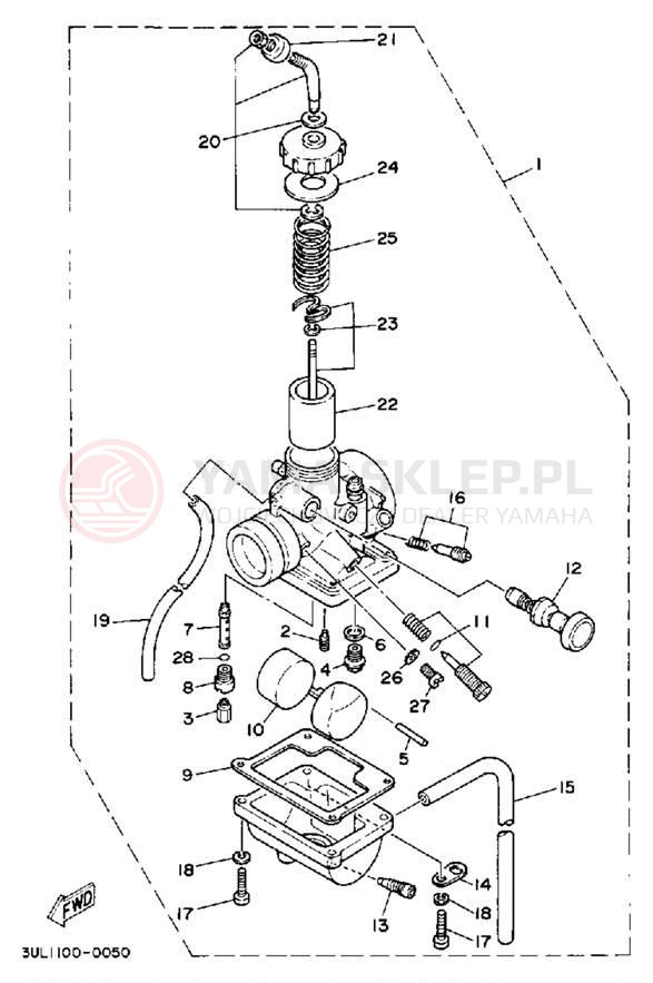 Schemat "Gaźnik" do Yamaha RT100E