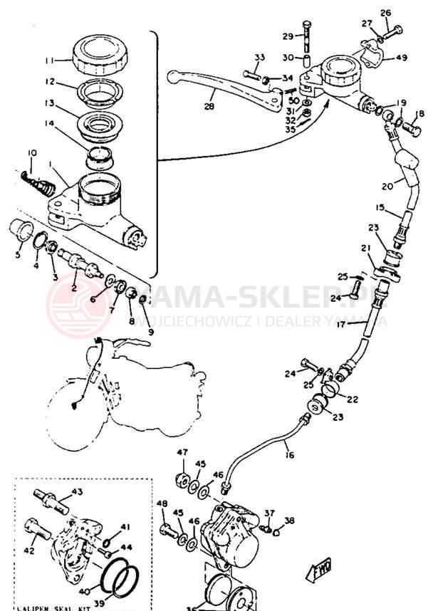 Schemat "Pompa hamulcowa przednia" do Yamaha XS1B