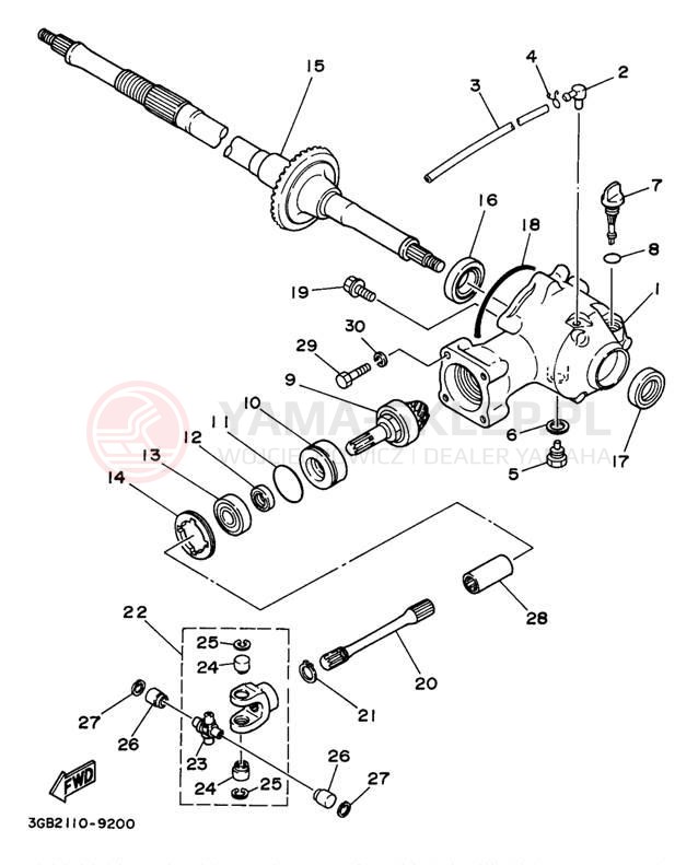 Schemat "Wał napędowy" do Yamaha BADGER YFM80L