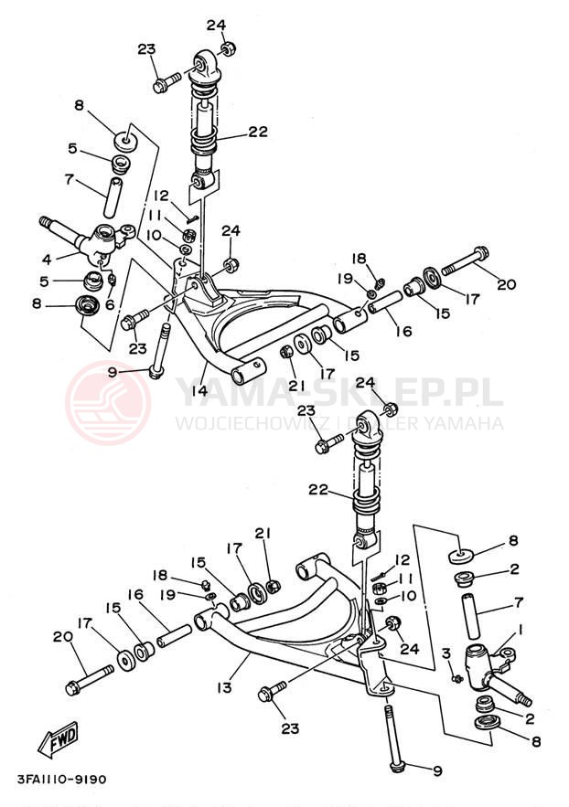 Schemat "Koło przód" do Yamaha BREEZE YFA1H