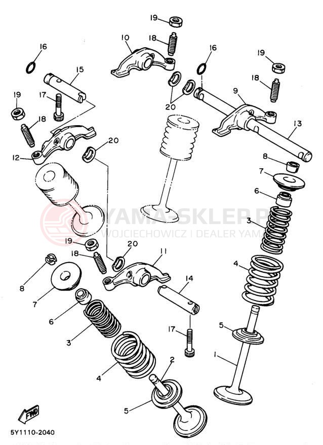 Schemat "zawory" do Yamaha XT600ED/XT600EDC