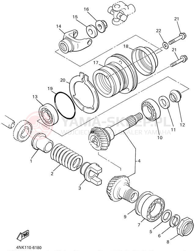Schemat "Przeniesienie napędu" do Yamaha XVZ13LTN/XVZ13LTNC