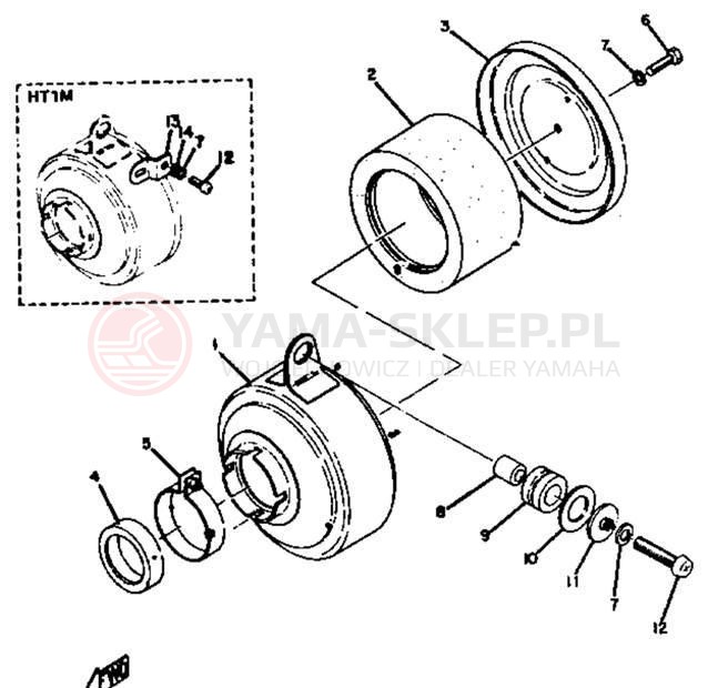 Schemat "Filtr powietrza" do Yamaha HT1B/HT1BM