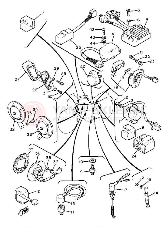 Schemat "układ elektryczny" do Yamaha XS1100LH