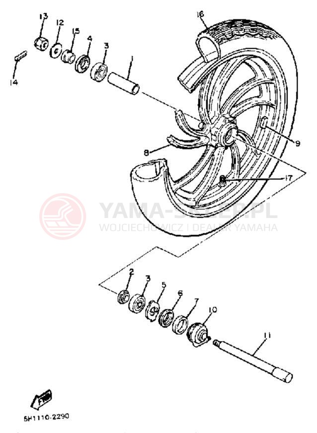 Schemat "Koło przód" do Yamaha XV920RJ