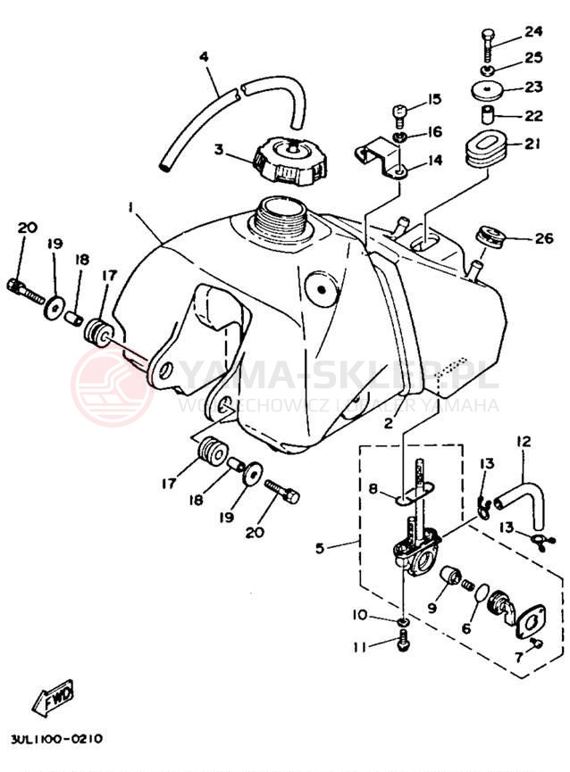 Schemat "zbiornik paliwa" do Yamaha RT100F