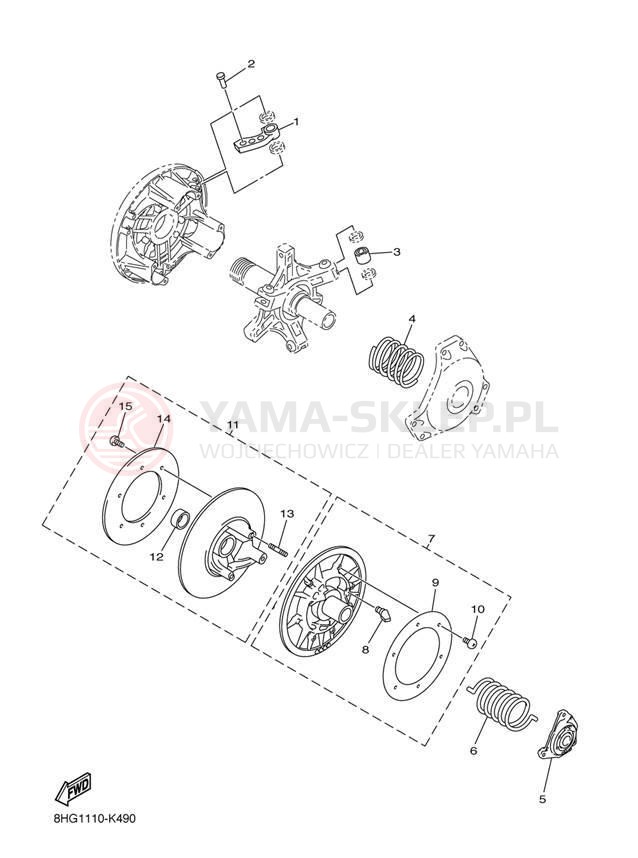 Schemat "DRIVE SETTING" do Yamaha APEX RX10PDW/RX10PDB