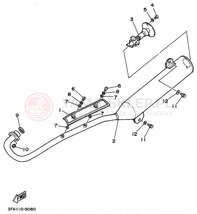 Schemat "Wydech końcowy" do Yamaha BREEZE YFA1G