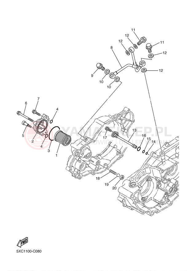 Schemat "Filtr oleju" do Yamaha WR250F WR250FT