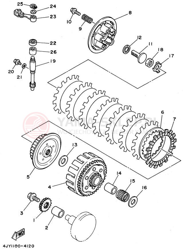 Schemat "sprzęgło" do Yamaha YZ125H1