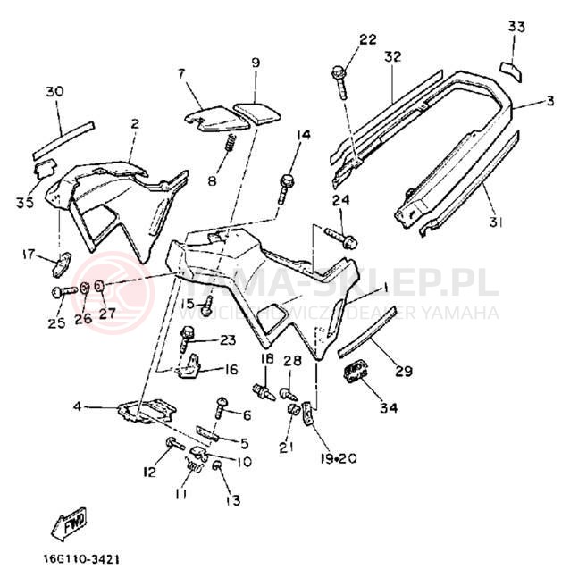 Schemat "Owiewki" do Yamaha XJ650LK